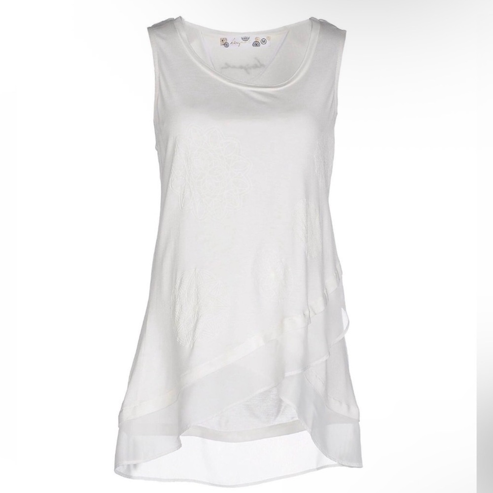 Desigual White Layered Women's Blouse
